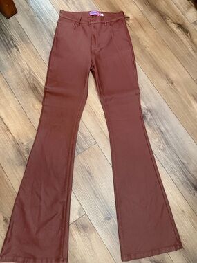 Edikted Women’s High-Rise Flare Faux Leather Jeans